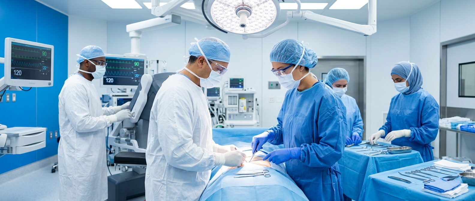 Surgical team in an operating room